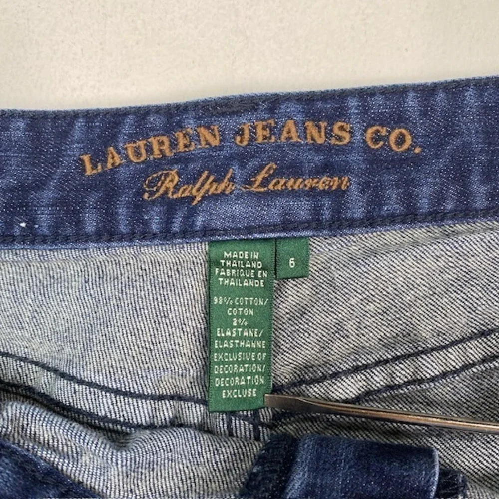 Lauren Jeans Co Ralph Lauren Classic Bermuda Shorts Dark Wash‎ Denim Womens 6